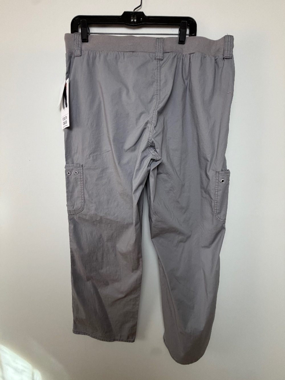 NWT Vanilla Star Grey Utility Cargo Pants Ribbed Waist Puls Size 1X